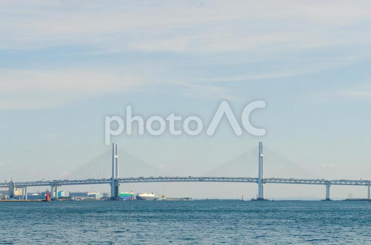 ベイブリッジ ベイブリッジ,広い,景色の写真素材