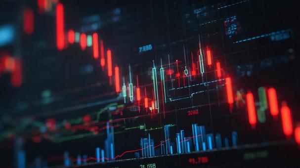 投資や金融を連想させるデジタルデータ 投資や金融を連想させるデジタルデータの写真