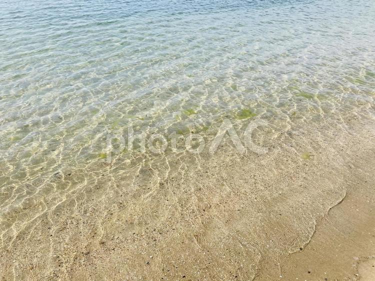 波打ち際　砂浜の背景 海,夏,砂浜の写真素材