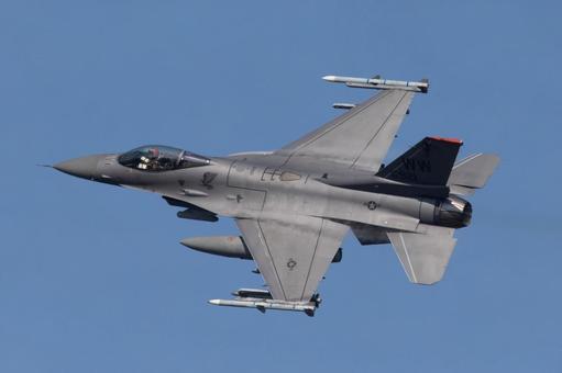 アメリカ空軍F-16 fー16,戦闘機,フライトの写真素材
