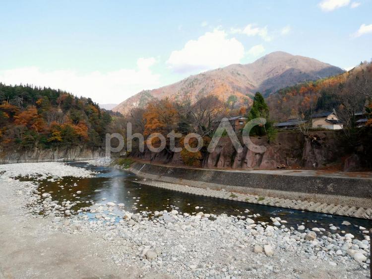 岐阜・白川郷の秋1 白川郷,岐阜,秋の写真素材