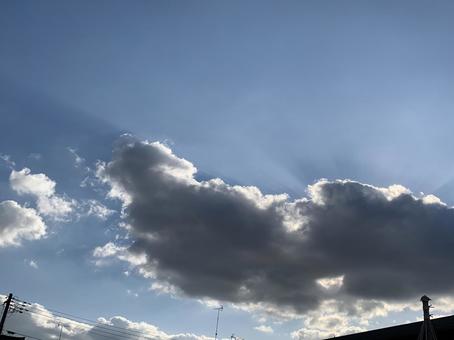 後光 後光 風景,空,自然の写真素材