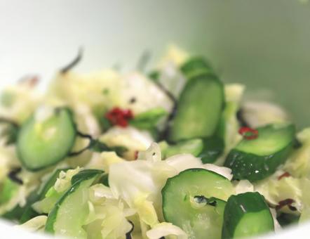 Photo, shallow pickles, cabbage, cucumber, 