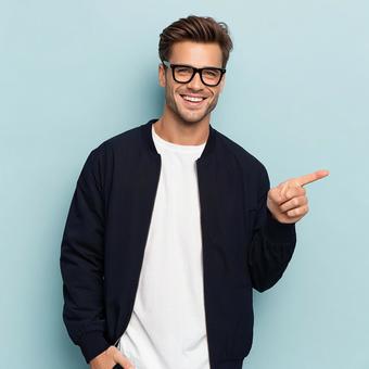 カジュアルな服装の好青年 カジュアルな服装の好青年の写真