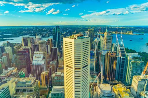 シドニーの街並みと海 シドニー,オーストラリア,都心の写真素材