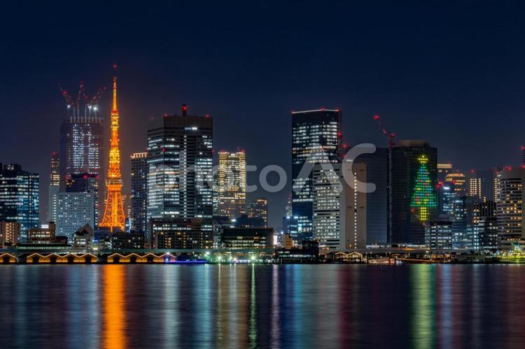 東京タワーとクリスマスイルミネーション 東京タワー,イルミネーション,ライトアップの写真素材