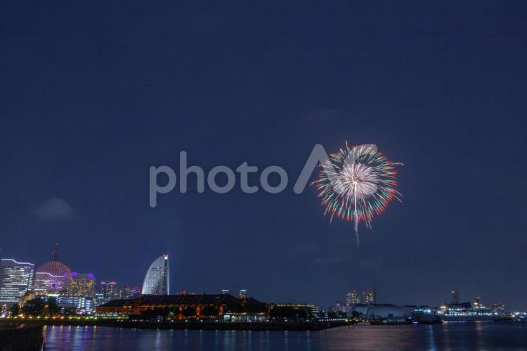 夜空に咲く光の華 花火,打ち上げ花火,花火大会の写真素材