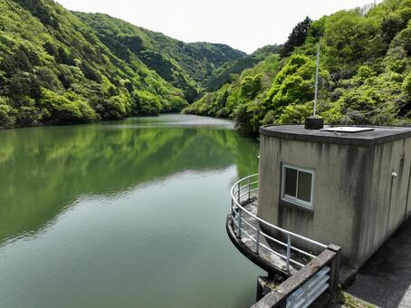香川県東かがわ市　川股ダム 川股ダム,川股池,ダムの写真素材