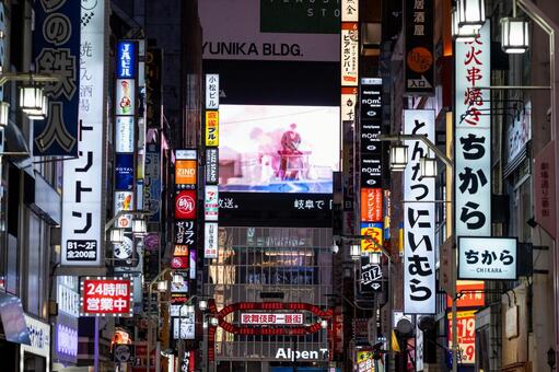歌舞伎町の夜景 歌舞伎町,新宿,歌舞伎町一番街の写真素材