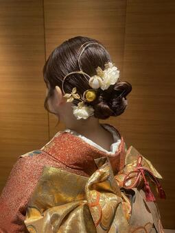 成人式の振袖・和装ヘアセット・髪飾り 成人式,振袖,和装の写真素材