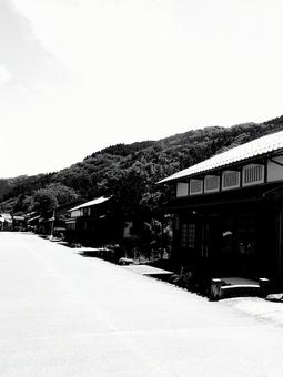 福井県-熊川宿-白黒 福井県-熊川宿-白黒 熊川宿,鯖街道,宿場の写真素材