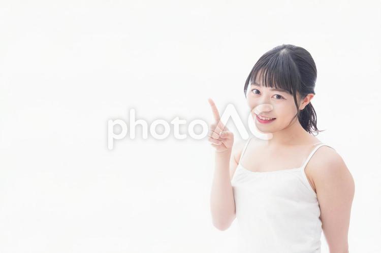 美容 原因,学生,白バックの写真素材
