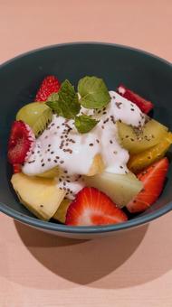 Photo, chia seed, strawberry, pineapple, 