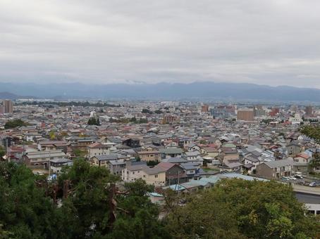飯盛山 展望台からの会津若松市街 飯盛山,展望台,景観の写真素材