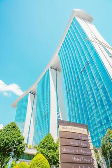 【シンガポール】マリーナベイサンズ シンガポール,金融街,ビルの写真素材