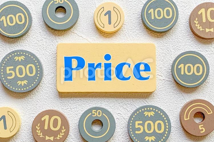 PRICEプライスとお金 お金,価格,値段の写真素材