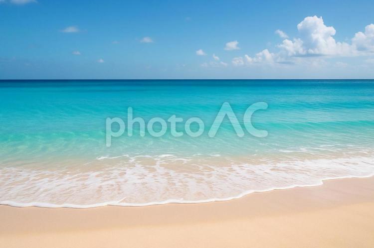 青い空と青い海　美しい夏のビーチ 青い海,綺麗な海,海の写真素材