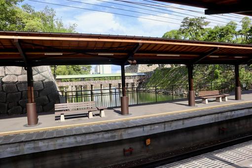The platform and Sayabashi Bridge at Takamatsu Chikko Station, JPG