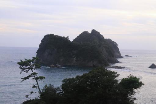A beautiful sunset from Nishiizu hot spring town, JPG