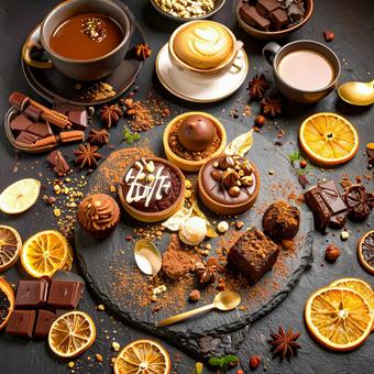 チョコレートスイーツの贅沢アレンジメント チョコレートスイーツの贅沢アレンジメントの写真