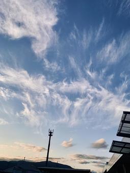 空と建物 背景,テクスチャ,パステルカラーの写真素材