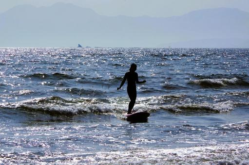 湘南・海辺のシルエット 湘南,海,海辺の写真素材