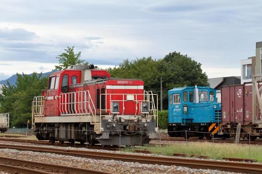 貨物列車、到着後の入換作業 jr,jr西日本,高山本線の写真素材