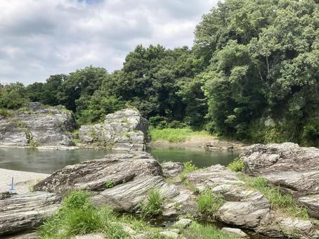 涼を感じる川と森の風景 涼を感じる川と森の風景 風景,景色,景観の写真素材