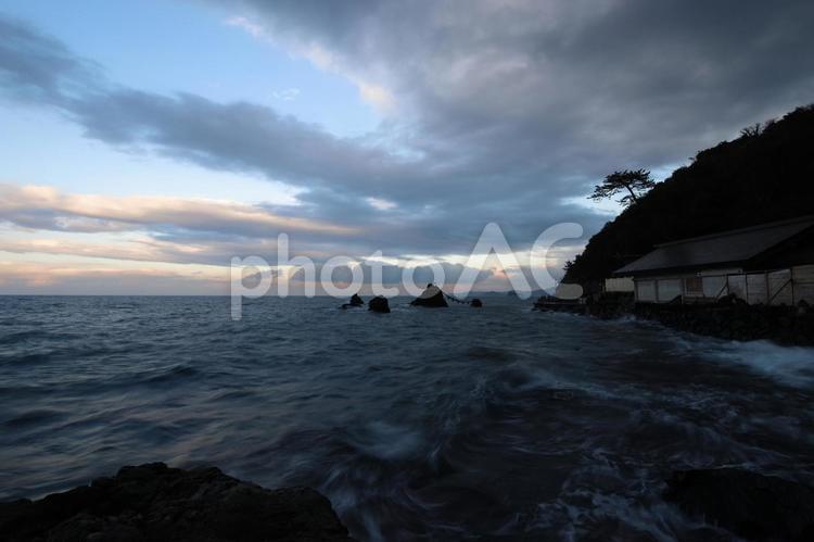 三重県旅行 夫婦岩,二見浦,海の写真素材
