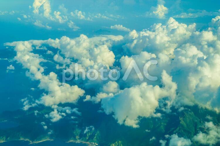 飛行機から見える台湾の風景 空撮,台湾,台北の写真素材