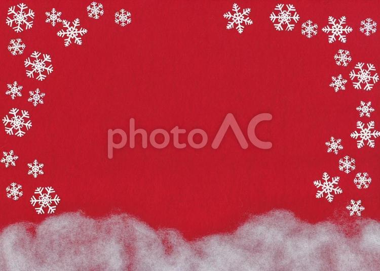フェルトと雪-赤-ヨコ テクスチャ,フレーム,背景の写真素材
