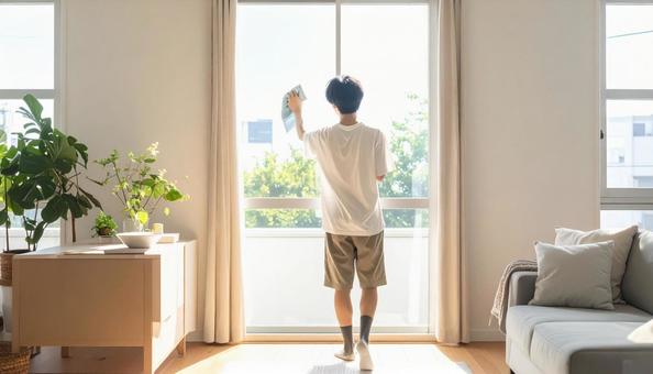 掃除をする人の写真