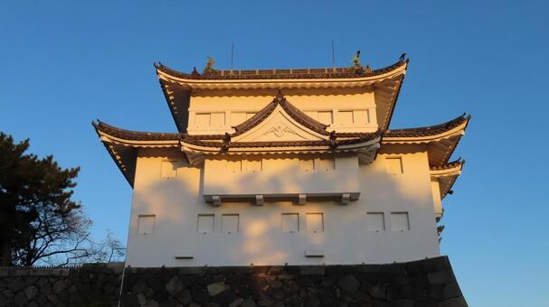 名古屋城　本丸　西南隅櫓　夕映え 名古屋城,尾張徳川家,御三家の写真素材