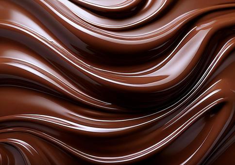 光沢感あるチョコレートのうねり模様 光沢感あるチョコレートのうねり模様の写真