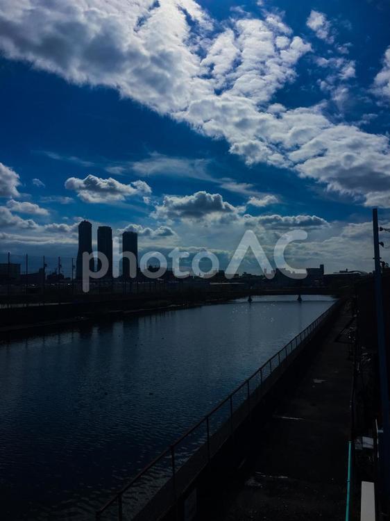 風景写真① 風景写真,スマホ写真,夕暮れの写真素材