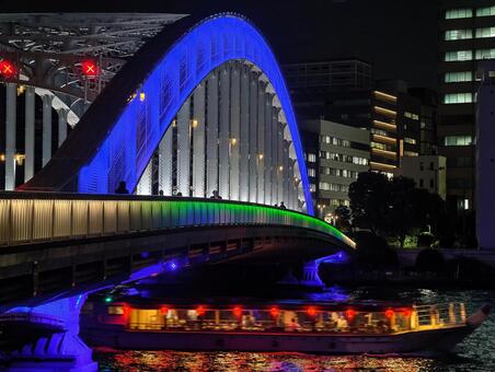 永代橋　夜景　2025年11月 永代橋,隅田川,東京の写真素材