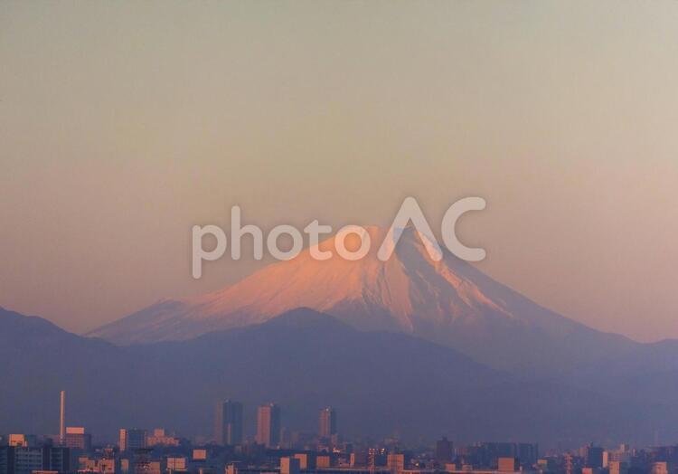 元旦の富士山　赤富士２ 富士山,朝焼け,元旦の写真素材