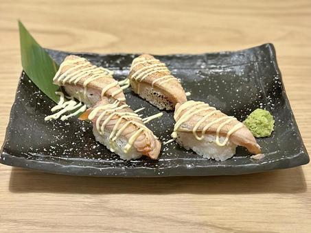 炙りサーモン寿司 炙りサーモン寿司,サーモン,寿司の写真素材