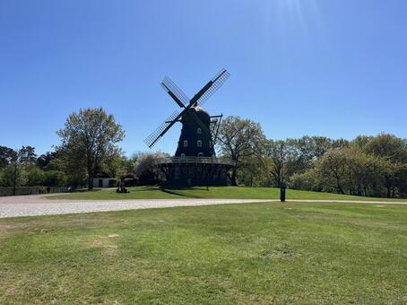 マルメ マルメ,スウェーデン,風車の写真素材