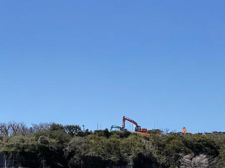 青空と重機 青空と重機の写真