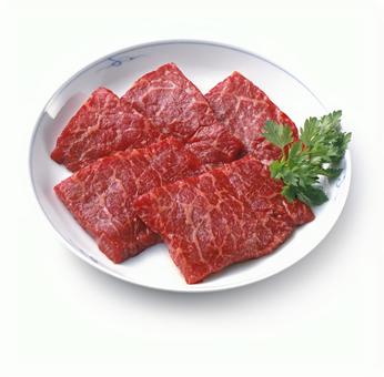 焼き肉用牛肉 皿盛り 焼き肉用牛肉 皿盛りの写真