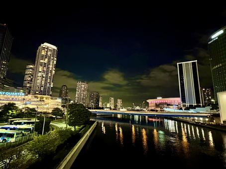 横浜の夜景 横浜の夜景 夜景,街並み,ビルの写真素材