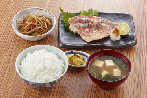 赤魚の酒粕焼き定食 赤魚の酒粕焼き定食 赤魚の酒粕焼定食,赤魚,定食の写真素材