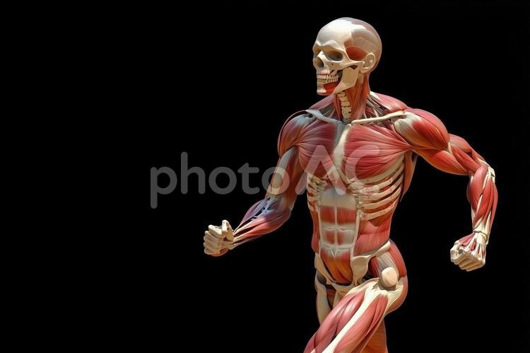 ランニングをする人体模型 人体模型,標本,筋肉の写真素材
