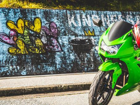 My bike and street art, wall, graffiti, motorcycle, JPG