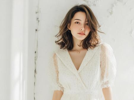 美容室イメージ撮影、女性モデル 美容室イメージ撮影、女性モデルの写真