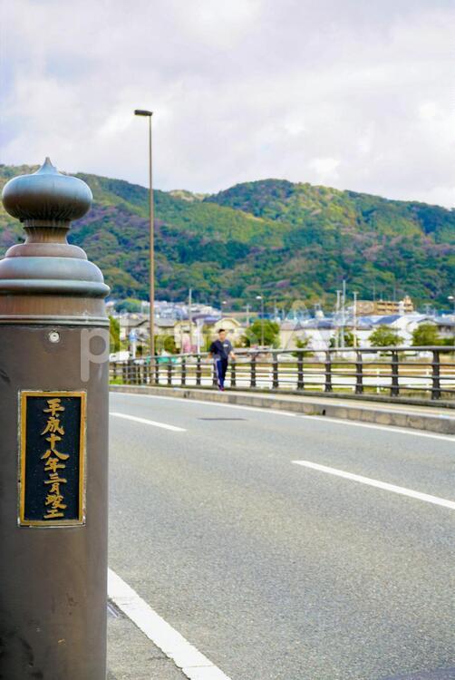欄干から見た風景 擬宝珠,欄干,旅の写真素材