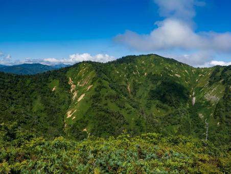 白砂山稜線からの景色 白砂山,群馬,登山の写真素材