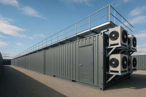 コンテナ型データセンターの外観の写真