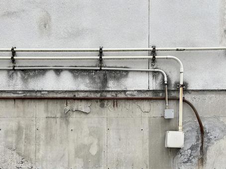 外壁の配管 コンクリート,壁,テクスチャの写真素材